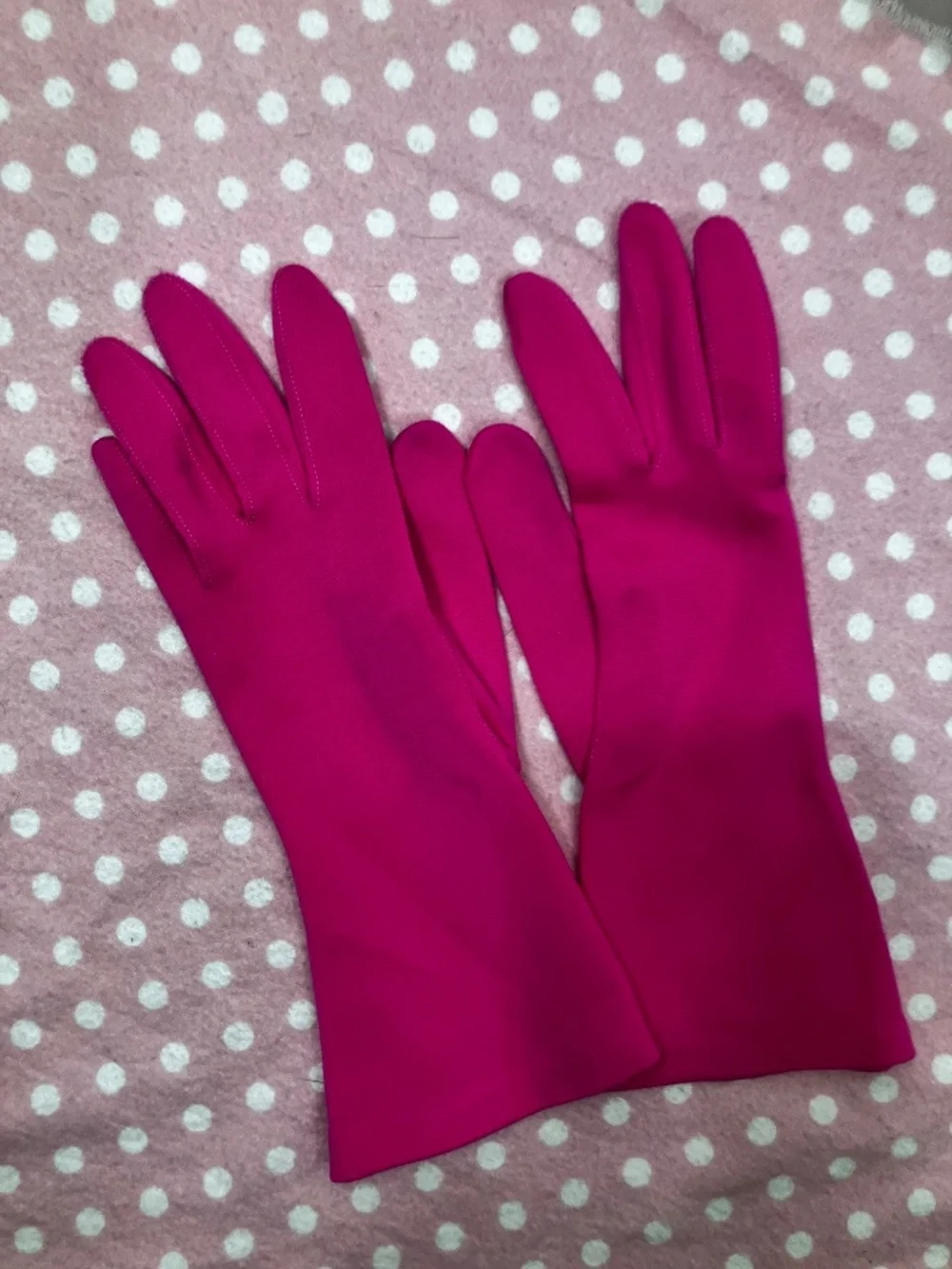 Hot PINK Vintage Ladies Gloves 7